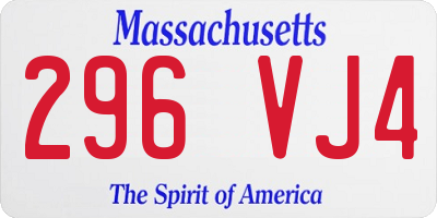 MA license plate 296VJ4
