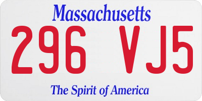 MA license plate 296VJ5