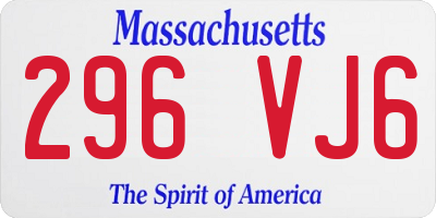 MA license plate 296VJ6