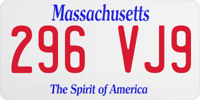 MA license plate 296VJ9
