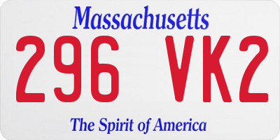MA license plate 296VK2