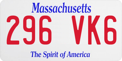 MA license plate 296VK6