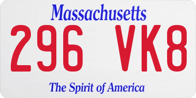 MA license plate 296VK8