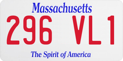 MA license plate 296VL1