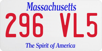 MA license plate 296VL5