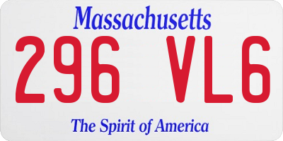 MA license plate 296VL6