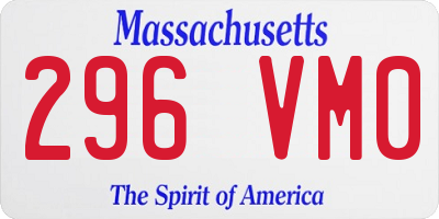 MA license plate 296VM0