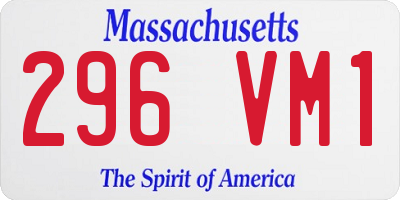 MA license plate 296VM1