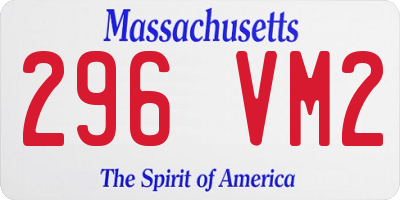 MA license plate 296VM2