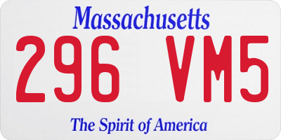 MA license plate 296VM5