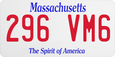 MA license plate 296VM6