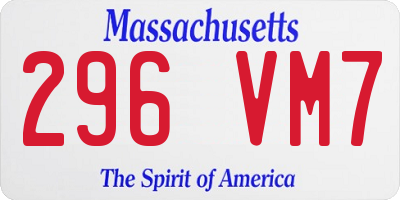 MA license plate 296VM7