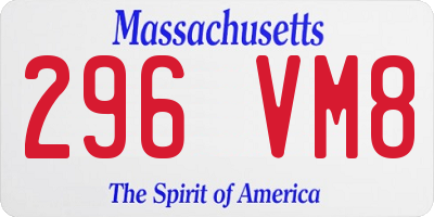 MA license plate 296VM8
