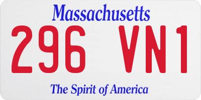 MA license plate 296VN1