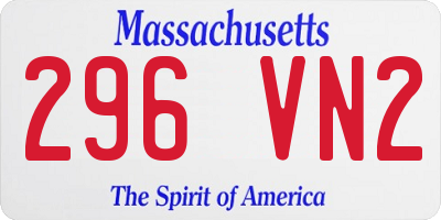 MA license plate 296VN2