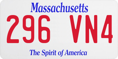 MA license plate 296VN4