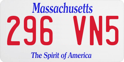 MA license plate 296VN5