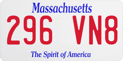 MA license plate 296VN8