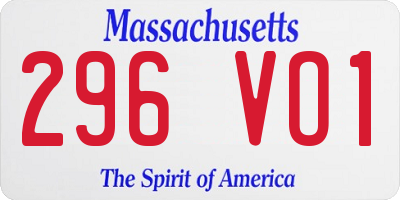 MA license plate 296VO1