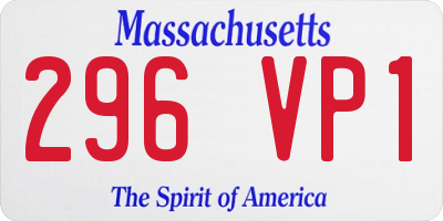 MA license plate 296VP1