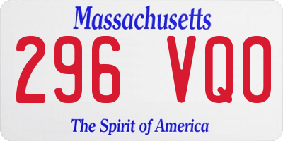 MA license plate 296VQ0