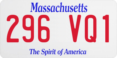 MA license plate 296VQ1