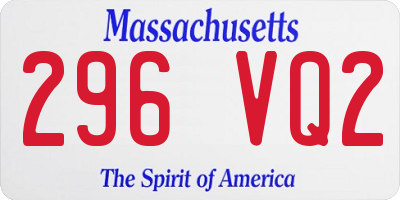 MA license plate 296VQ2