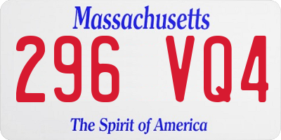 MA license plate 296VQ4