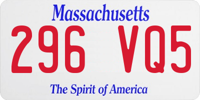 MA license plate 296VQ5