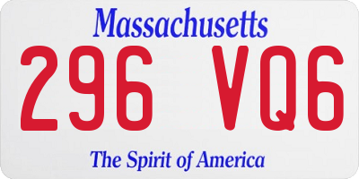 MA license plate 296VQ6