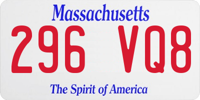 MA license plate 296VQ8