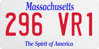 MA license plate 296VR1