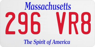 MA license plate 296VR8