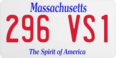 MA license plate 296VS1