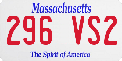MA license plate 296VS2