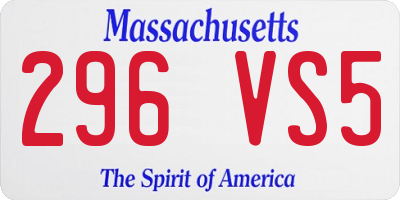 MA license plate 296VS5
