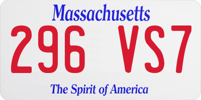 MA license plate 296VS7