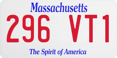 MA license plate 296VT1
