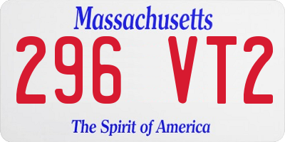 MA license plate 296VT2
