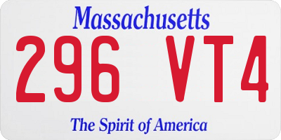 MA license plate 296VT4