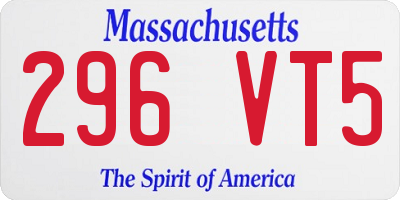 MA license plate 296VT5