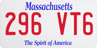 MA license plate 296VT6