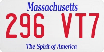 MA license plate 296VT7