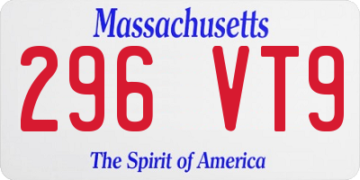 MA license plate 296VT9