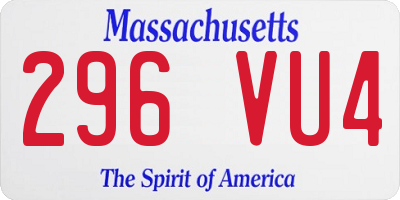 MA license plate 296VU4