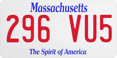 MA license plate 296VU5