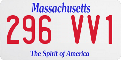 MA license plate 296VV1