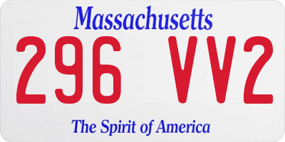 MA license plate 296VV2
