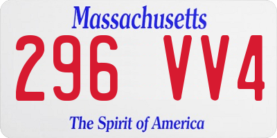 MA license plate 296VV4