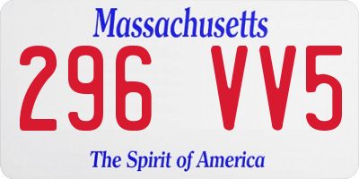 MA license plate 296VV5